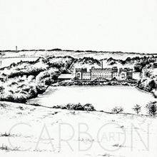 Load image into Gallery viewer, Harewood House - Pencil Drawn Illustration - 2 sizes available - Square Print - Carbon Art
