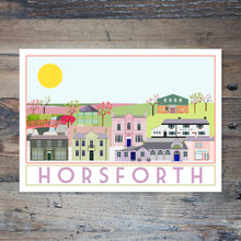 Load image into Gallery viewer, Horsforth Postcard - tourism poster inspired - Sweetpea and Rascal - Yorkshire Greetings
