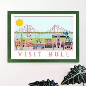 Visit Hull Landmarks Travel inspired poster print - Sweetpea & Rascal - Yorkshire prints