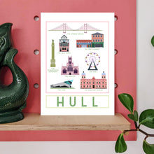 Load image into Gallery viewer, Hull Landmarks Travel inspired poster print - Sweetpea &amp; Rascal - Yorkshire prints
