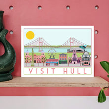 Load image into Gallery viewer, Visit Hull Landmarks Travel inspired poster print - Sweetpea &amp; Rascal - Yorkshire prints
