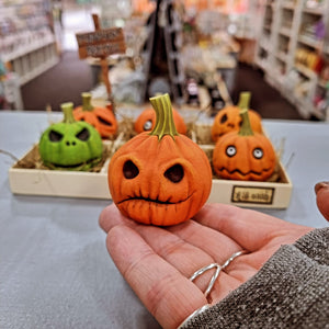 Pumpkin - Polymer Clay - Halloween Keepsake Decoration - Pins and Noodles