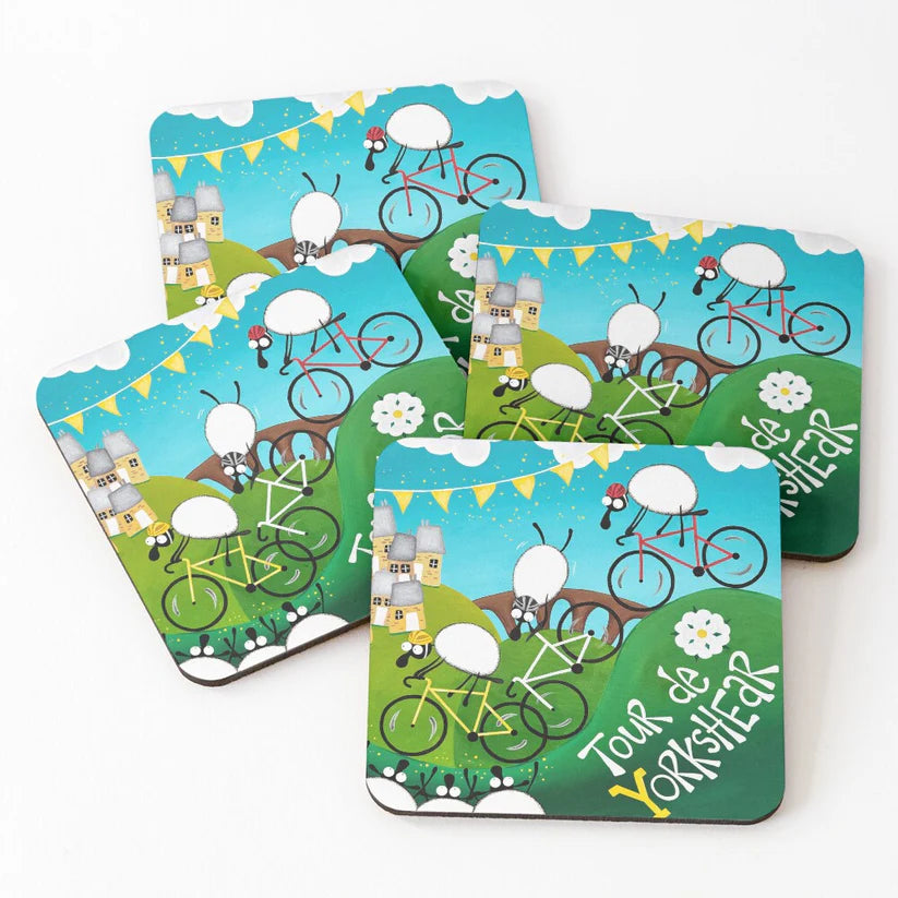 Coaster - Tour De Yorkshire- Sheep Puns - Mervyn Tay Art