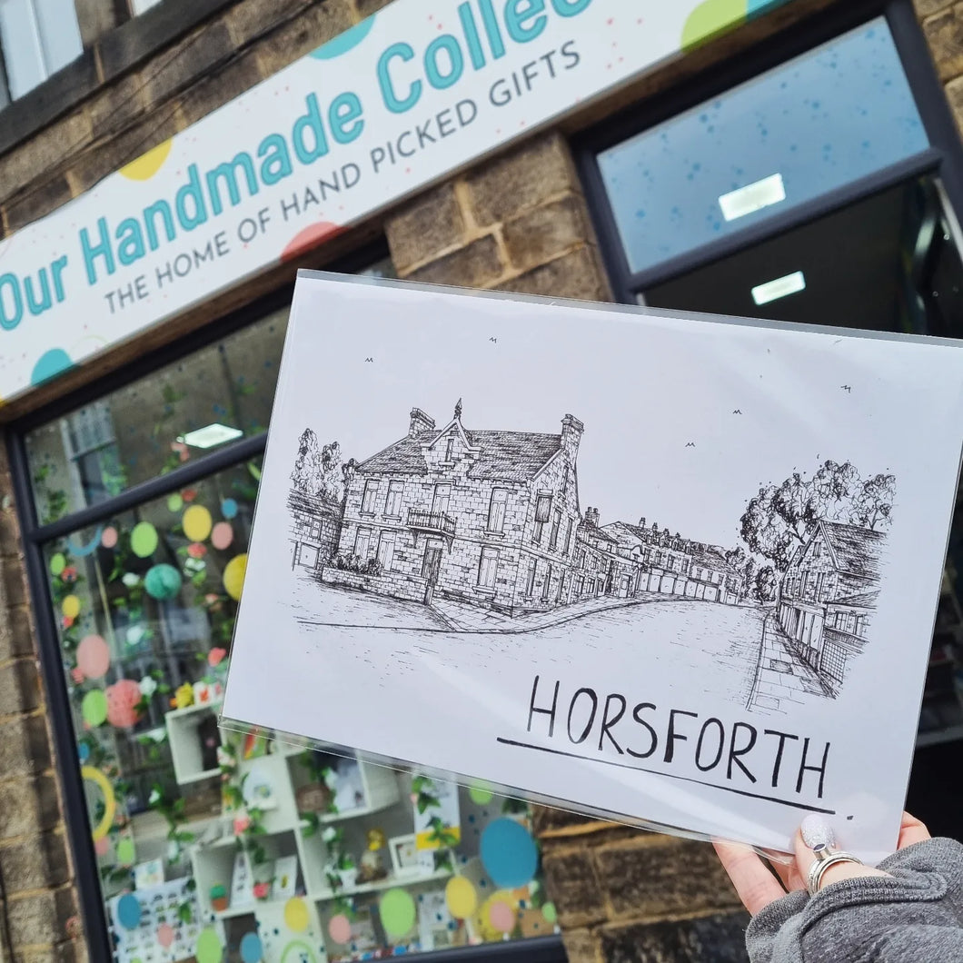 Horsforth Town Street Art Print - A4 size - Christopher Walster