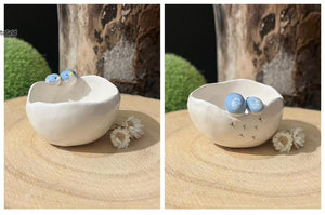 Trinket Bowl With Blue Birds - Strawberry Lane Studio