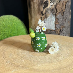 Miniature Ceramic House - Daisy Hill - Dried Flower holder - Strawberry Lane Studio