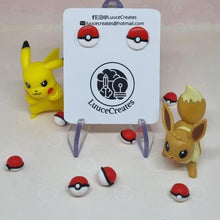 Load image into Gallery viewer, Earrings - Pokeball Polymer Clay Stud Earrings - Pokemon fans - Luuce Creates
