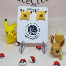 Load image into Gallery viewer, Earrings - Pikachu Bum Polymer Clay Stud Earrings - Pokemon fans - Luuce Creates
