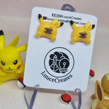 Load image into Gallery viewer, Earrings - Pikachu Bum Polymer Clay Stud Earrings - Pokemon fans - Luuce Creates
