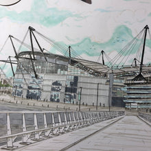 Load image into Gallery viewer, City of Manchester Football Stadium Print - Manchester City FC - A4 print - Art by Arjo - Football fans
