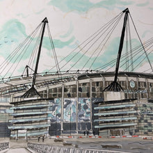 Load image into Gallery viewer, City of Manchester Football Stadium Print - Manchester City FC - A4 print - Art by Arjo - Football fans
