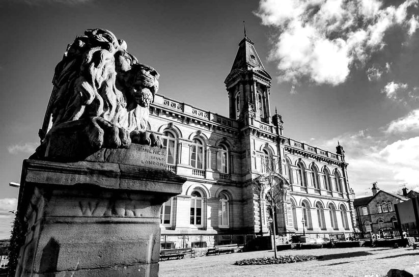 Victoria Hall, Saltaire - Monochrome Art Print - RJHeald Photography