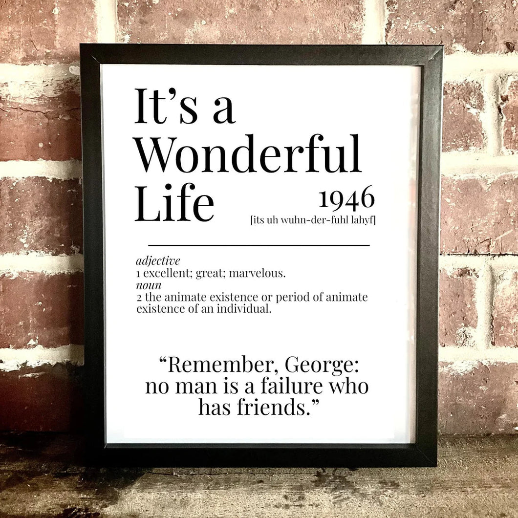 Movie Dictionary Description Quote Print - It's a Wonderful Life - Movie Prints by Zwag