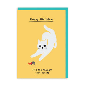 It's The Thought That Counts - Cat Lovers Greetings card - OHHDeer