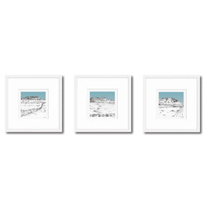 Whernside - Limited Edition Print - Three Peaks - Pencil Drawn Illustration - Square Print - Carbon Art