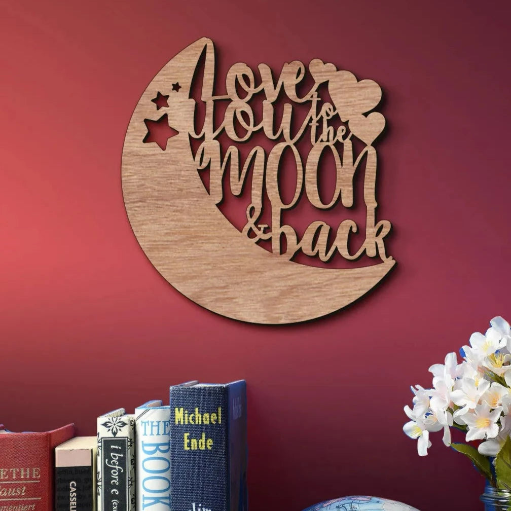 Love You To The Moon And Back - Wooden Wall Plaque - Allmappedout