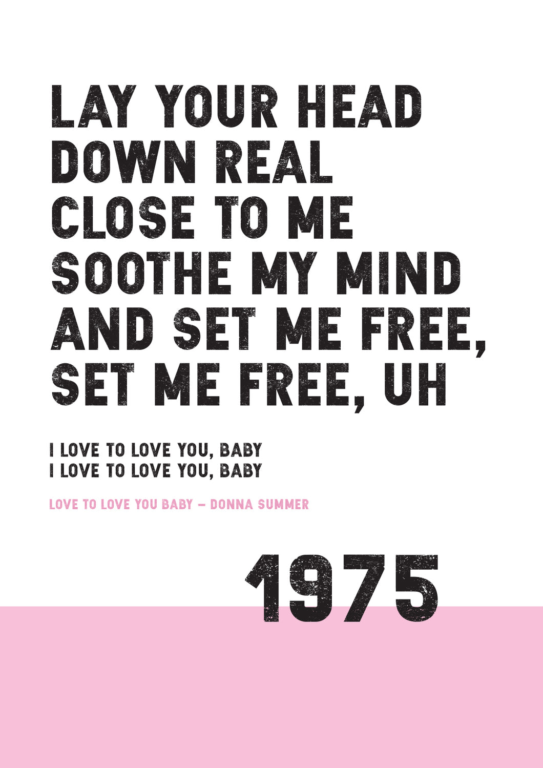 Song Lyrics Print - Love to Love You Baby - Donna Summer - JAM Artworks