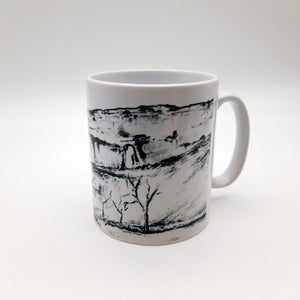 Mug - Malham Cove - Pencil Drawn Illustration - Carbon Art