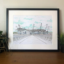 Load image into Gallery viewer, City of Manchester Football Stadium Print - Manchester City FC - A4 print - Art by Arjo - Football fans
