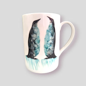 Mug - Penguins - Nichol Stokes Designs - Alcohol Ink Artwork