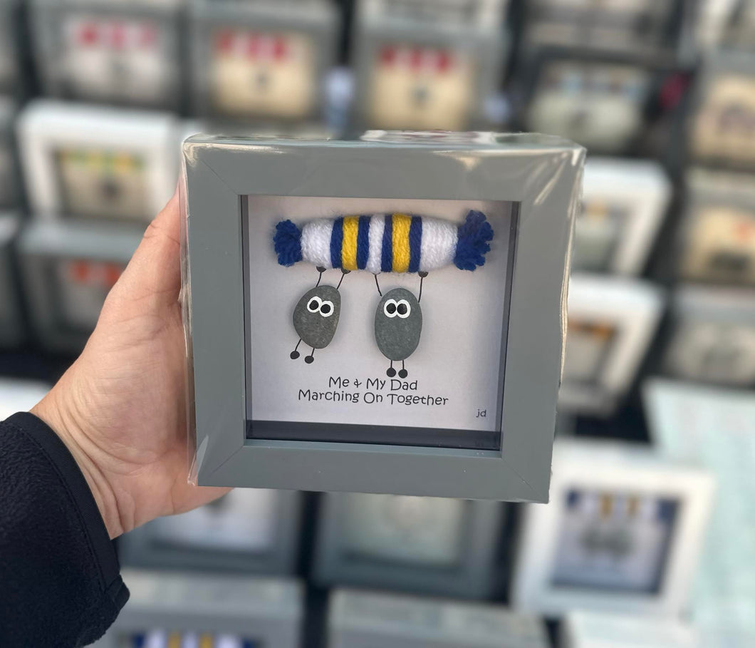 Leeds United Pebble Art Frame - Me And My Dad Marching On Together - Pebbled19 - Football Fans