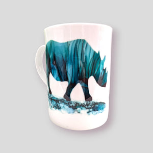 Mug - Rhino - Nichol Stokes Designs - Alcohol Ink Artwork