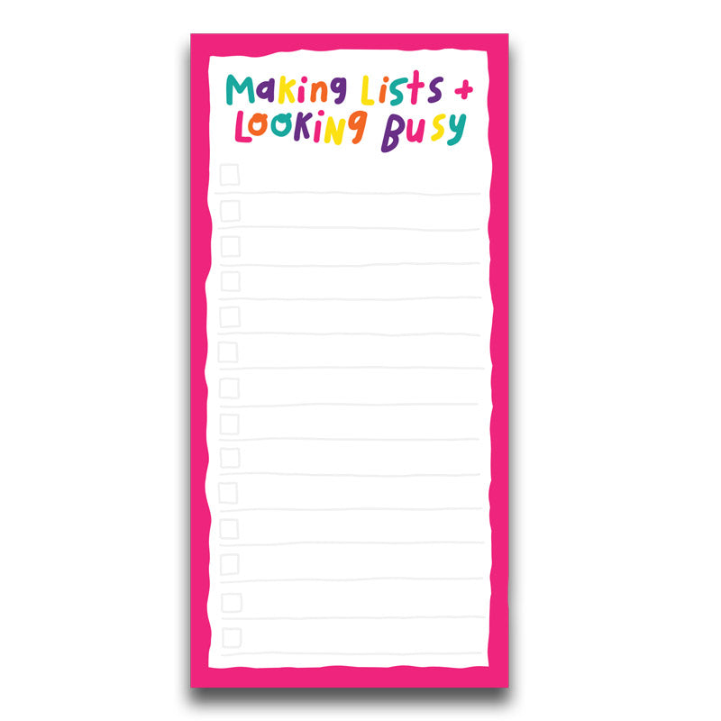 Notepad - Making Lists + Looking Busy - DL size tear off note pad - The Playful Indian