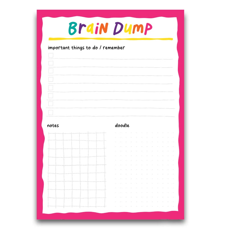 Notepad - Brain Dump - A5 size tear off note pad - The Playful Indian