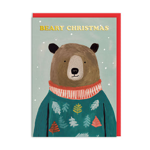 Beary Christmas - Bear Christmas Greetings Card - OHHDeer