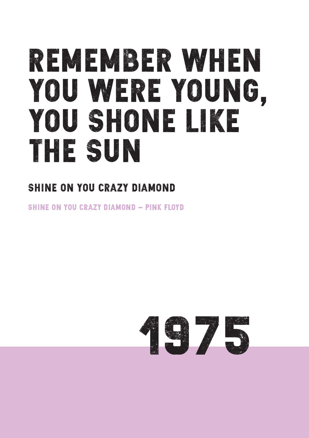 Song Lyrics Print - Shine On You Crazy Diamond - Pink Floyd - JAM Artworks
