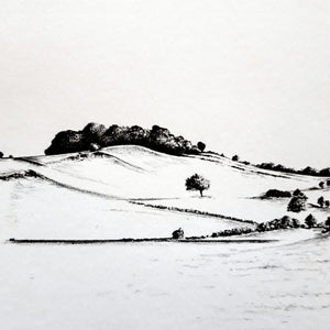 Rawdon Billing - Pencil Drawn Illustration - Square Print - Carbon Art