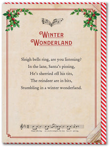 Saucy Christmas Songbook Card - Winter Wonderland - sweary Christmas card - Brainbox Candy