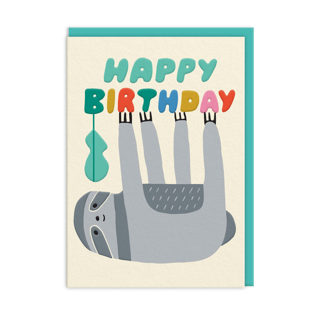 Happy Birthday - Sloth Birthday Greetings card - OHHDeer