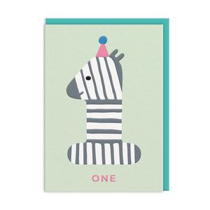 1st Birthday - Zebra - First Birthday Greetings Card - OHHDeer