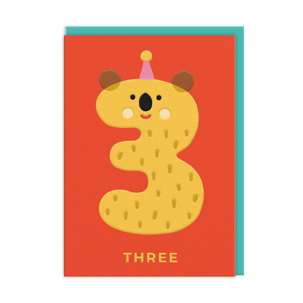 3rd Birthday - Bear - Third Birthday Greetings Card - OHHDeer