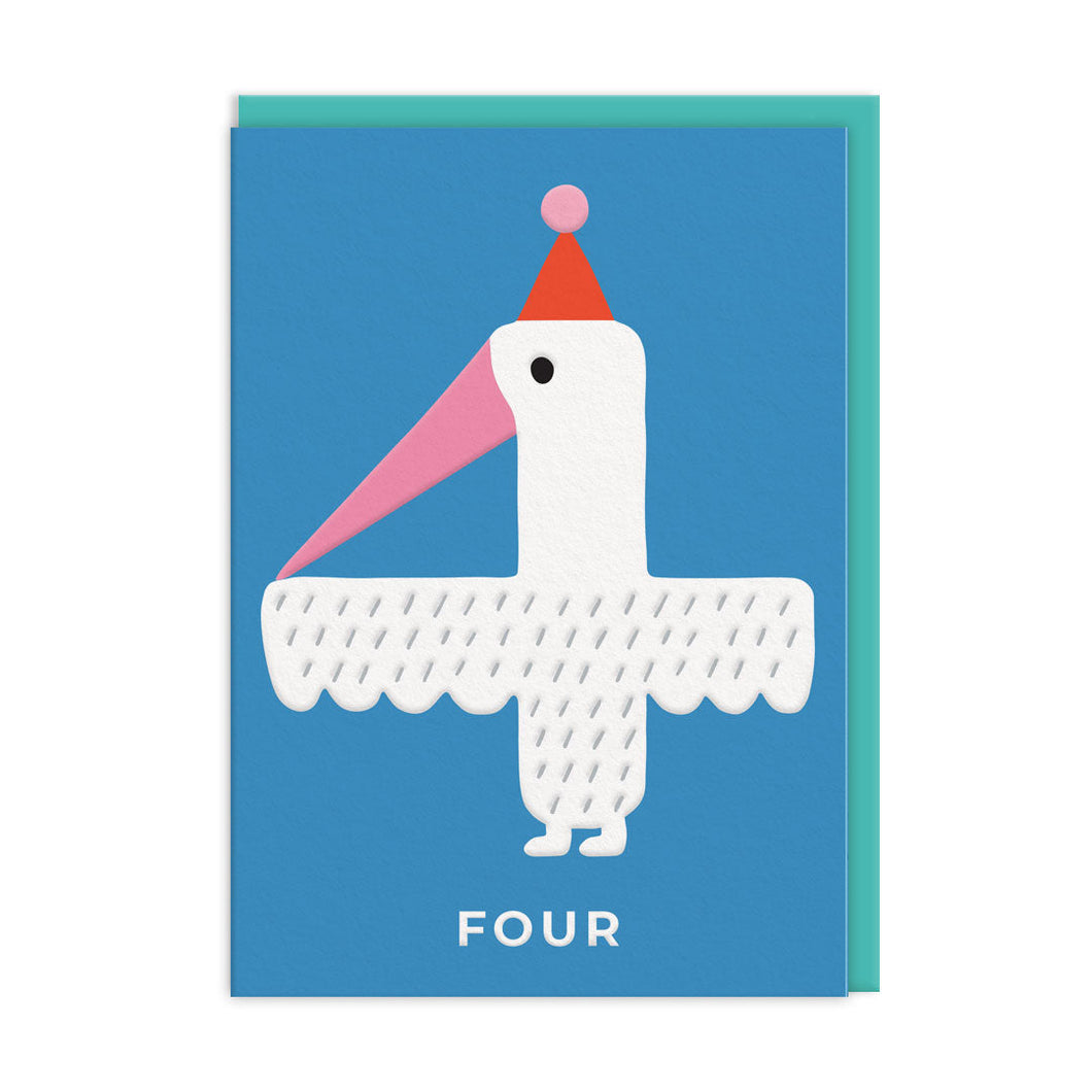 4th Birthday - Bird - Fourth Birthday Greetings Card - OHHDeer