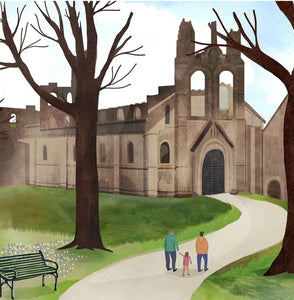 Kirkstall Abbey - Illustrator Kate - A4 print