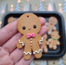 Load image into Gallery viewer, Gingerbread Men  - Polymer Clay - Christmas Tree Decoration - Pins and Noodles
