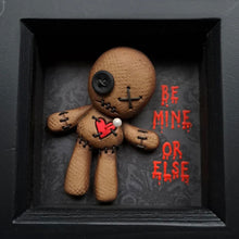 Load image into Gallery viewer, Voodoo Doll Frame - Be Mine or Else - Pins and Noodles - Polymer Clay Art
