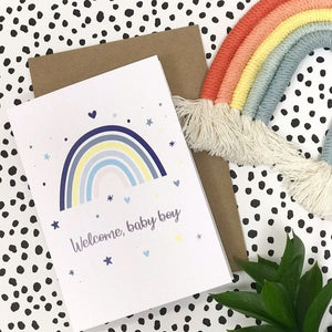 Welcome Baby Boy - New Baby - greetings card - Hello Sweetie