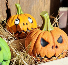 Load image into Gallery viewer, Pumpkin - Polymer Clay - Halloween Keepsake Decoration - Pins and Noodles
