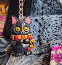 Load image into Gallery viewer, Black Cat Charms - Key ring / Bag Charm - Pins and Noodles
