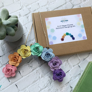 Paper Flower Making Kit - Make your own Rainbow - Pastel Colours - Turn the Page Design