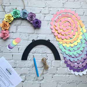 Paper Flower Making Kit - Make your own Rainbow - Pastel Colours - Turn the Page Design