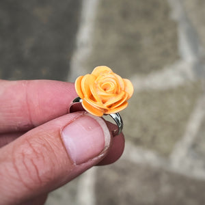 Paper Rose Flower Ring - Adjustable - Lots of Colours - Turn the Page Design