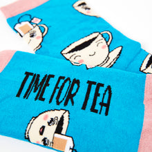 Load image into Gallery viewer, Time For Tea - Ladies socks - Two Colours - Urban Eccentric - Pun Socks
