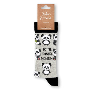 Total Panda Monium Socks - Unisex socks - Urban Eccentric - Panda Puns