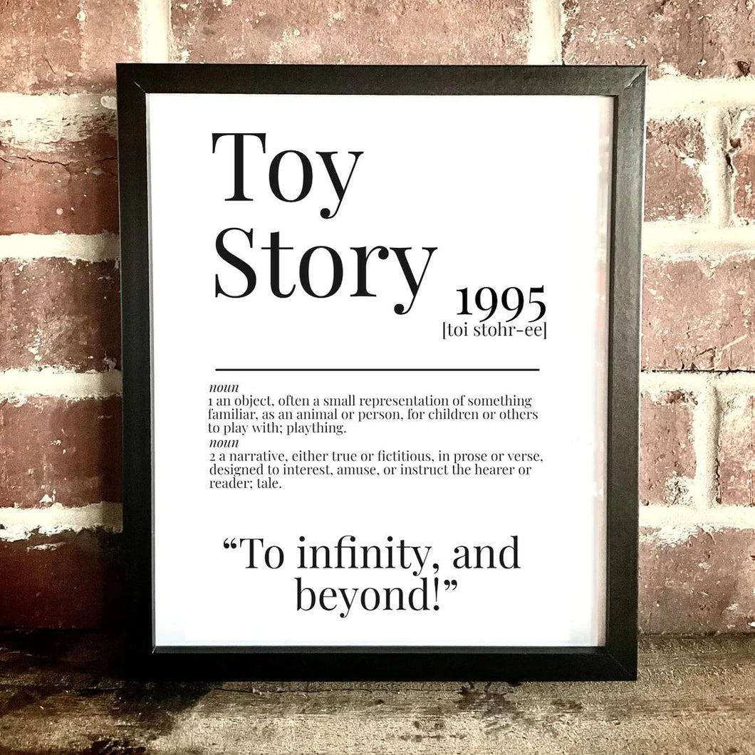 Movie Dictionary Description Quote Print - Toy Story - Movie Prints by Zwag