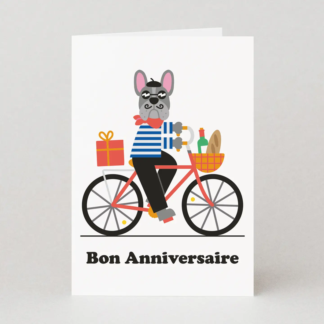 Bon Anniversaire - Pug Birthday Card - Studio Boketto - Greetings Card