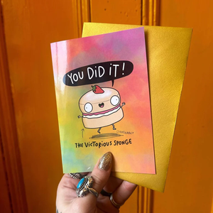 The Victorious Sponge - You Did It! - Greetings card - Katie Abey